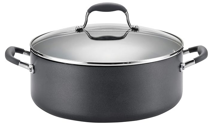 Anolon Advanced Hard Anodized Nonstick Stock Pot with Lid, 7.5 Qt,Gray
