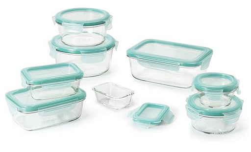 OXO Good Grips 16 Piece Smart Seal Leakproof Glass Food Storage Container Set DISCONTINUED