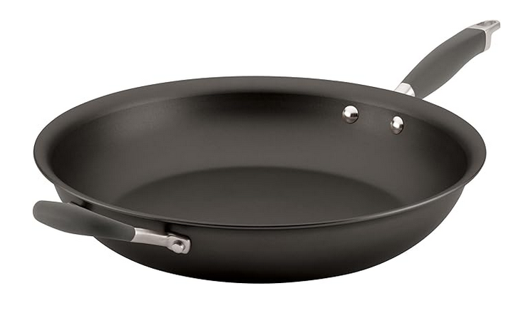 Anolon Advanced Hard-Anodized Nonstick Frying Pan with Helper Handle / Nonstick Skillet, 14 Inch, Gray