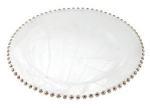 Badash Alabaster white beaded charger