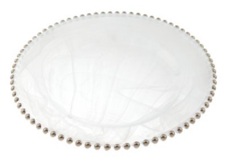 Badash Alabaster white beaded charger