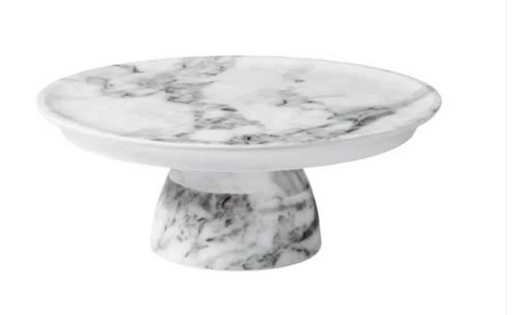 Merritt Designs White Marble Cake Stand
