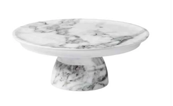 Merritt Designs White Marble Cake Stand