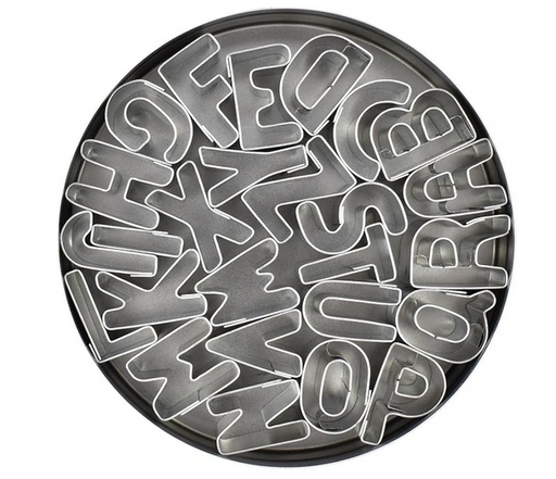 R&M International Mini Alphabet Cookie Cutters, 26-Piece Set