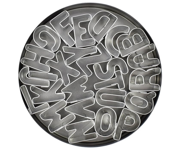 R&M International Mini Alphabet Cookie Cutters, 26-Piece Set