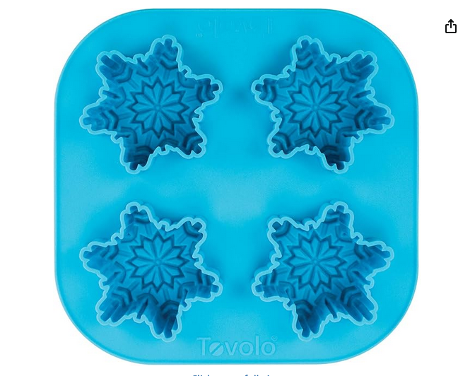 Tovolo Novelty Snowflake Ice Cube Mold Trays, Flexible Silicone, Dishwasher Safe