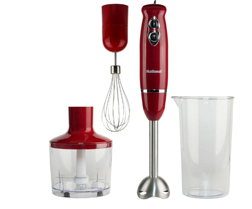 National NA-3104HB 4-in-1 Multi-Purpose Immersion Hand Blender with Interchangeable Attachments