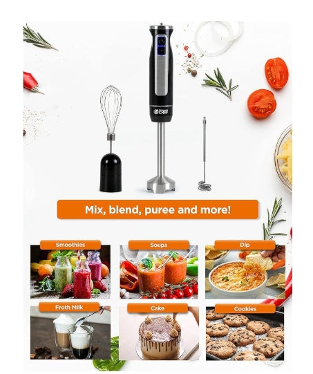 COMMERCIAL CHEF Multi-Purpose 8 Speed Immersion Hand Blender