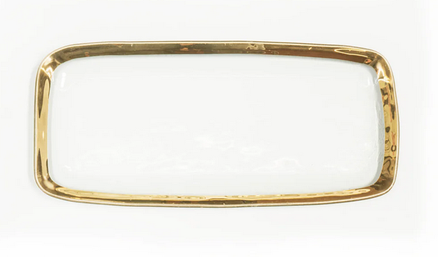 Annieglass Roman Antique Rectangular Tray