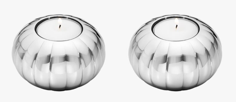 Georg Jensen Bernadotte Tealight Candleholders, Set of 2