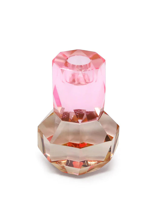 Vivience Crystal Candle Holder, Pink/Amber