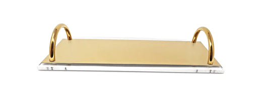 Vivience Gold & Acrylic Tray with Handles