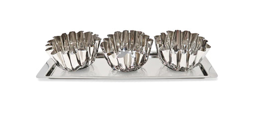 Vivience 3 Bowl Stainless Steel Relish Dish On Tray