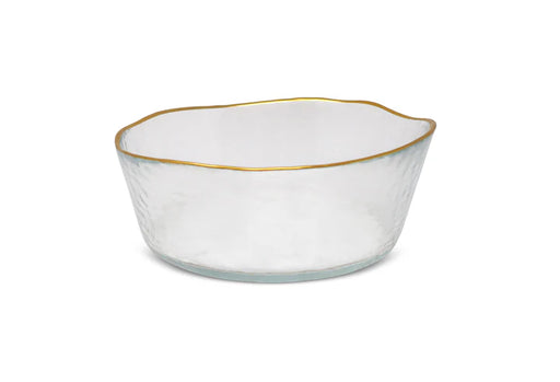 Vivience Organic Shape  Bowl, Gold Trim