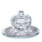 A & M Schonfeld Collection Crystal Honey Dish, with Silver Floral