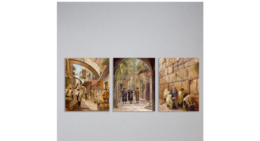 Acrylic Creations Sukkah Signs, Old City Yom Tov Series, 16x20 - 3 Pc Set