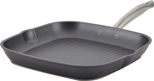 Anolon Accolade Forged Hard Anodized Nonstick Square Grill Pan/Griddle with Spouts, 11 Inch