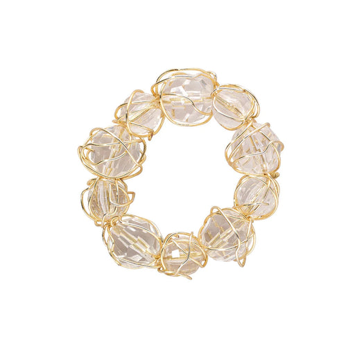 Bodrum Crystal Bauble Napkin Rings, Gold, Set/4