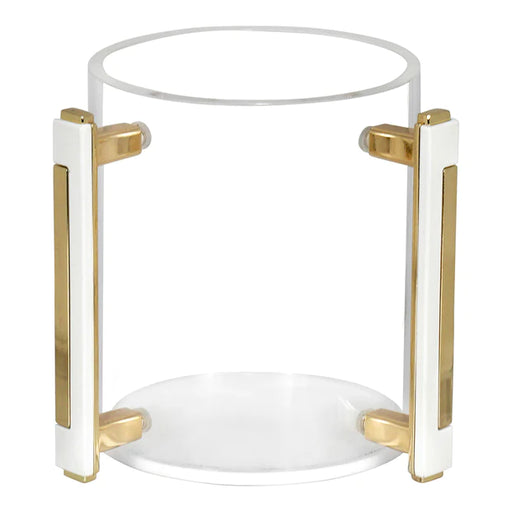 BT Shalom Lucite Clear Wash Cup with Gold Designed Handles
