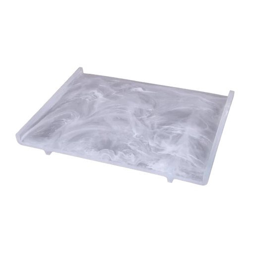 BT Shalom Resin White Swirl Tray