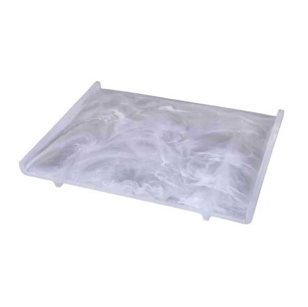 BT Shalom Resin White Swirl Tray