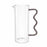 BT Shalom Glass Pitcher with Colored Wavy Handle, Gray