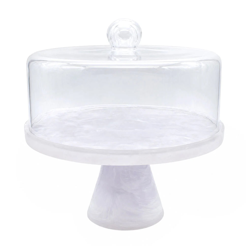 BT Shalom Resin Snow Drift Cake Plate & Dome