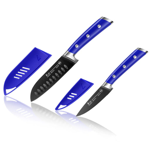 Cangshan S+ SERIES 2-Piece Titanium  Coated Santoku Starter Knife Set with Sheaths