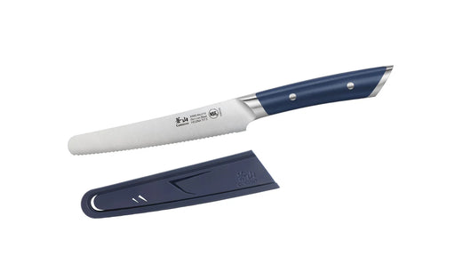 Cangshan HELENA Series 5 Inch Serrated Round Tip Utility Knife, with Sheath