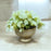 CDI White Hydrangea Spray in Beige Gold Ridged Pot