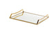 Classic Touch Oblong Mirror Serving Tray with Gold Handles