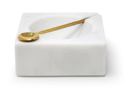 Classic Touch Marble Salt Dish with Spoon