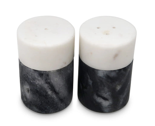 Classic Touch Black & White Marble Salt & Pepper