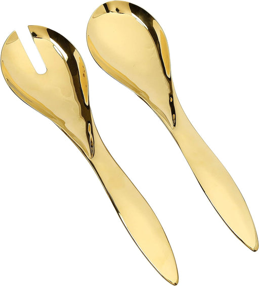 Classic Touch Shiny Gold Salad Servers