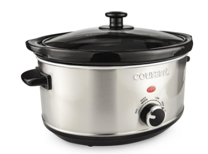 Courant 3.7 Quart Oval Slow Cooker, Stainless Steel