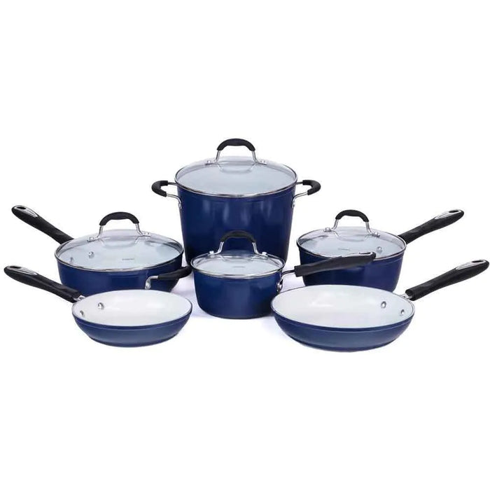 Cuisinart Elements 10 Piece Nonstick Cookware Set, Blue