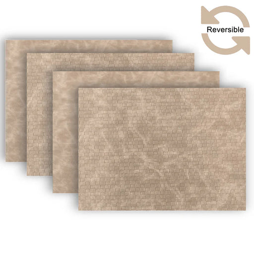 Dainty Home Sorento Faux Leather Reversible 2 Pattern Placemats, Set/4