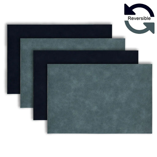 Dainty Home Florence Faux Leather Reversible 2 Color Placemats, Set/4