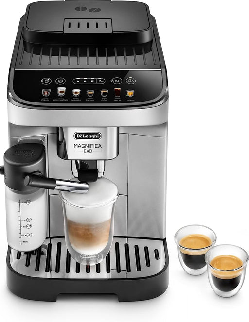 De'Longhi Magnifica Evo with LatteCrema System, Fully Automatic Machine Bean to Cup Espresso Cappuccino and Iced Coffee Maker Black and Silver ecam29084sb