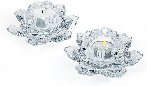 Godinger Lotus Crystal Votive Pair