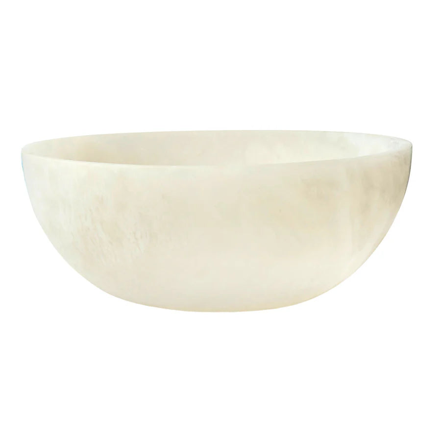 Godinger Lucente Resin Matte Salad Bowl, Whiite