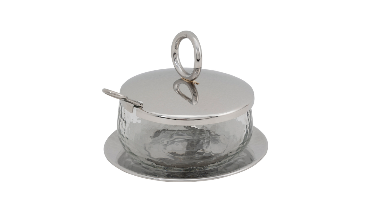 Godinger Sphere Honey Jar With Plate