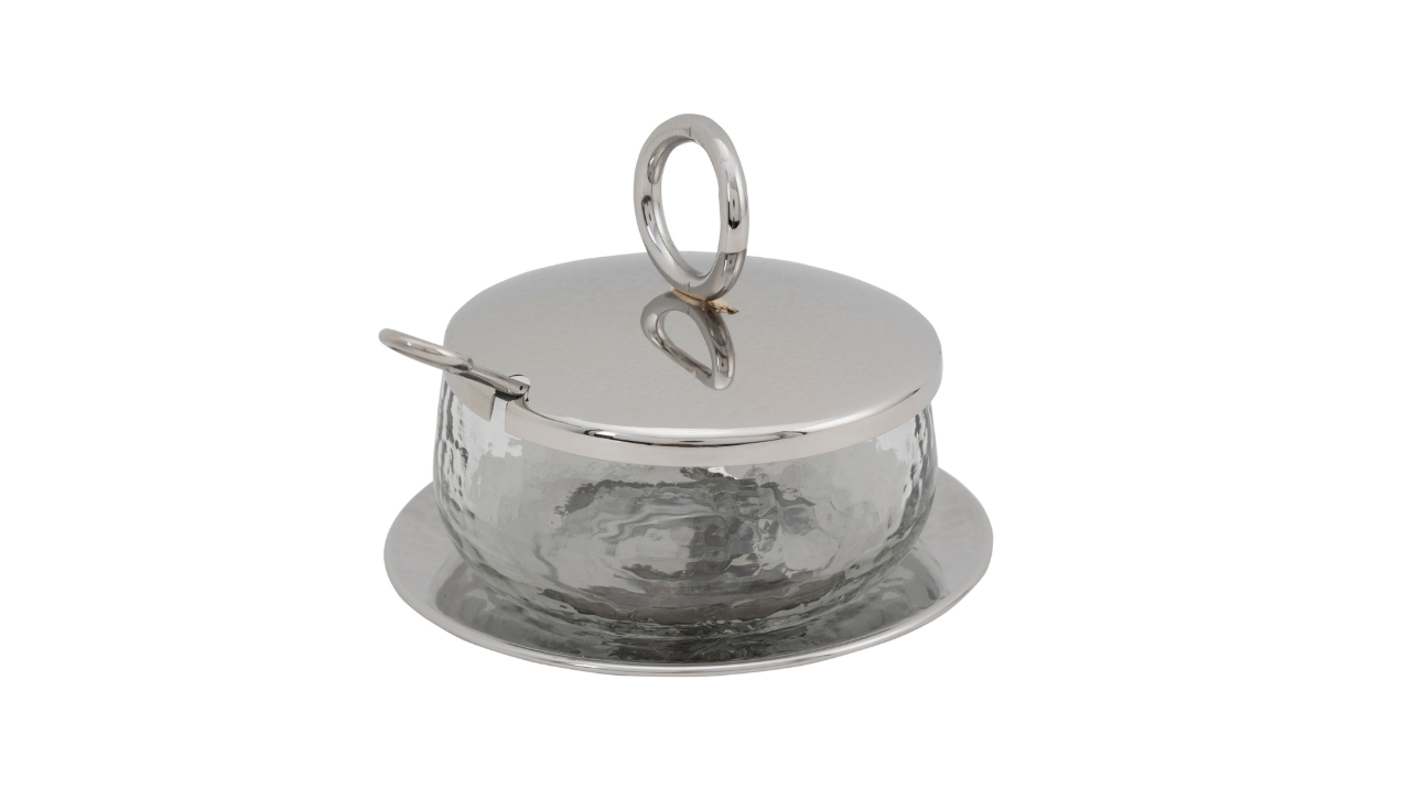 Godinger Sphere Honey Jar With Plate