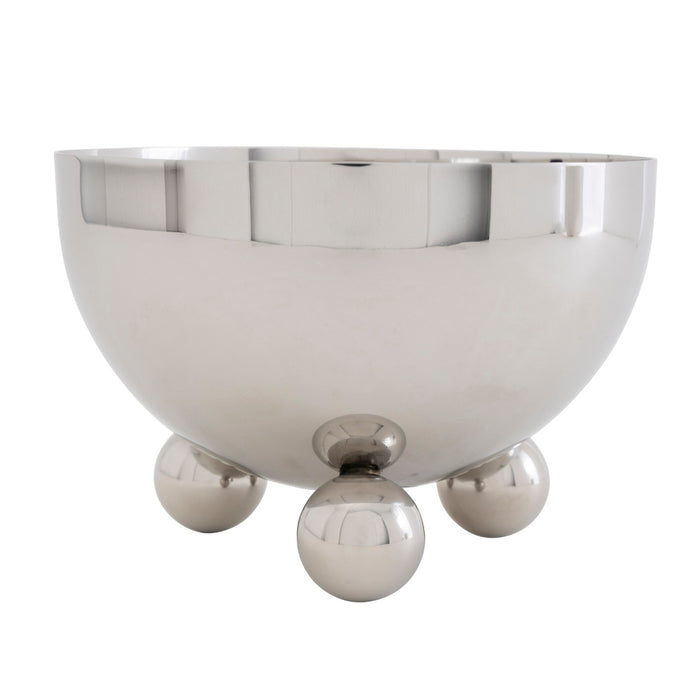 Godinger Temari All Stainless Bowl, with ss ball feet