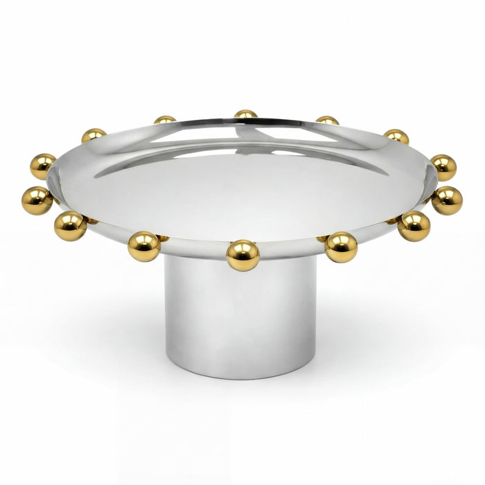 Godinger Temari Cake Stand with Gold Ball Trim
