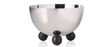 Godinger Temari Shiny Stainless Footed Bowl, Black Ball Legs