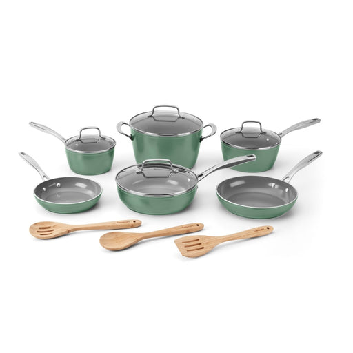 Imperial Home 7 Pc Carbon Steel Nonstick Cookware Set, Pots & Pans Set,  Dishwasher Safe Cookware Set, Cooking Set, Kitchen Essentials (Black)