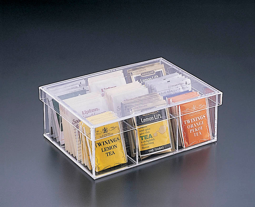 Huang Acrylic 9-Compartment Tea Bag Box w/ Cover