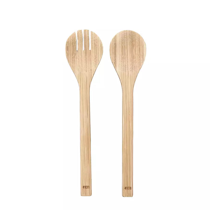 LEXA Bamboo Salad Utensil Set, Natural Bamboo