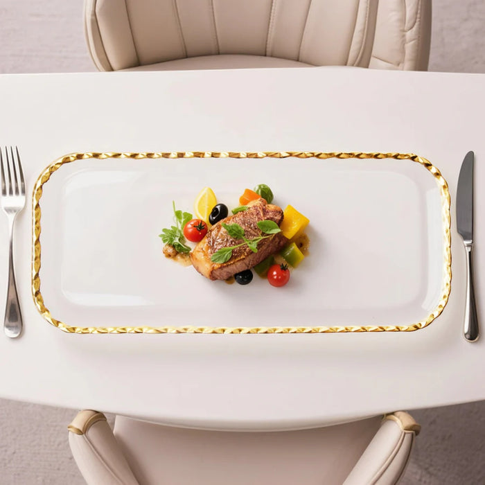 Joseph Sedgh Rectangular Glass with Gold trim Platter